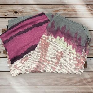 Purple and Gray Tie-dye Look Gauze Scarf